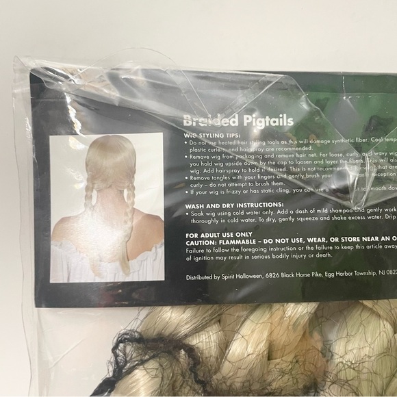 Spirit Blonde Braided Pigtails Wig Halloween - Picture 10 of 13